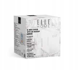 Lodówka turystyczna Elle Mini lodówka z lusterkiem do makijażu LED ELLE 8L biała 2
