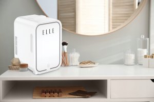 Lodówka turystyczna Elle Mini lodówka z lusterkiem do makijażu LED ELLE 8L biała 3