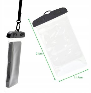 Grundig WODOODPORNE ETUI POKROWIEC NA TELEFON 11X21CM PVC CZARNE GRUNDIG 2