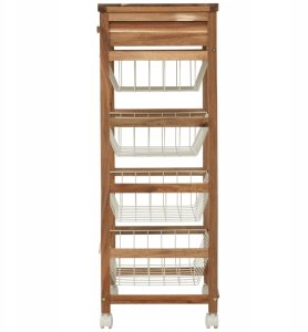 5five Wózek kuchenny ACACIA z 4 koszami, 89 cm 14
