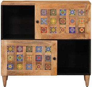 vidaXL Bufet z drzwiami 80 x 33,5 x 75 cm Drewno z mango 3