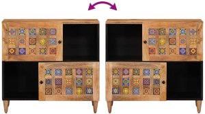 vidaXL Bufet z drzwiami 80 x 33,5 x 75 cm Drewno z mango 10