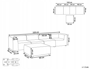 Beliani Zestaw ogrodowy modułowy 4-osobowy jasnoszary AREZZO 3