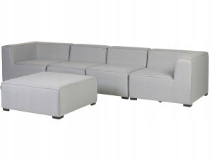 Beliani Zestaw ogrodowy modułowy 4-osobowy jasnoszary AREZZO 5