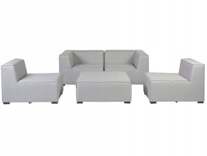 Beliani Zestaw ogrodowy modułowy 4-osobowy jasnoszary AREZZO 6