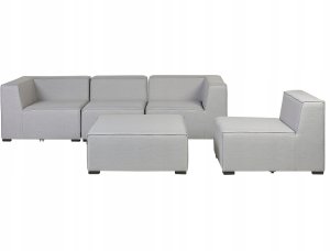 Beliani Zestaw ogrodowy modułowy 4-osobowy jasnoszary AREZZO 7