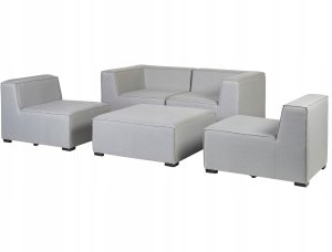 Beliani Zestaw ogrodowy modułowy 4-osobowy jasnoszary AREZZO 9