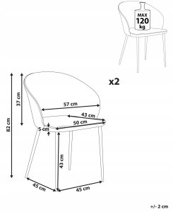 Beliani Zestaw 2 krzeseł jasnobeżowy MASON 3