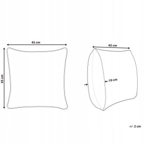 Beliani 2 welurowe poduszki dekoracyjne w liście 45 x 45 cm białe GOLDENROD 7