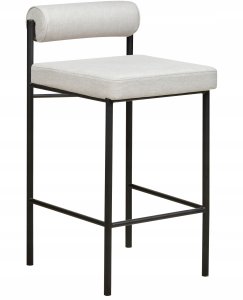 Beliani Krzesło barowe Zestaw 2 Tkanina Jasnoszary AMAYA 4