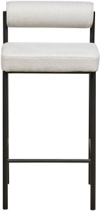 Beliani Krzesło barowe Zestaw 2 Tkanina Jasnoszary AMAYA 5