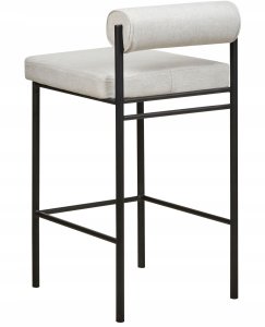 Beliani Krzesło barowe Zestaw 2 Tkanina Jasnoszary AMAYA 6