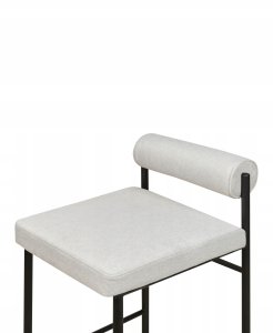 Beliani Krzesło barowe Zestaw 2 Tkanina Jasnoszary AMAYA 7