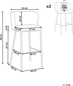 Beliani Krzesło barowe Ciemnozielony MINA 3