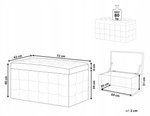 Beliani Otomana ze schowkiem MICHIGAN Boucle Beżowy 3