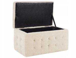 Beliani Otomana ze schowkiem MICHIGAN Boucle Beżowy 7
