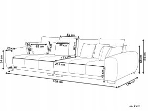 Beliani Sofa 4-osobowa szara TORPO 3