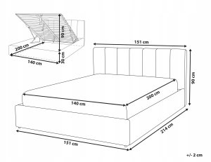 Beliani Łóżko z pojemnikiem DREUX 140 x 200 cm Beżowy 4