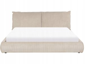 Beliani Łóżko Sztruks VINAY 180 x 200 cm Beżowoszary 5