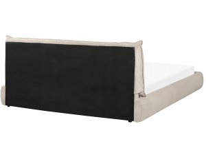 Beliani Łóżko Sztruks VINAY 180 x 200 cm Beżowoszary 6