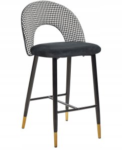 Beliani Zestaw 2 krzeseł barowych FALTON Welur Czarny/ biały 4