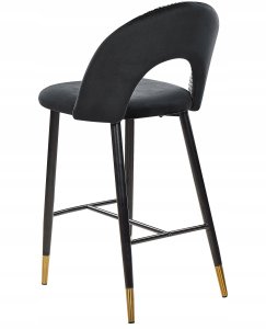 Beliani Zestaw 2 krzeseł barowych FALTON Welur Czarny/ biały 6