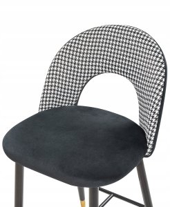 Beliani Zestaw 2 krzeseł barowych FALTON Welur Czarny/ biały 7