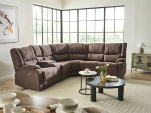 Beliani Sofa z elektryczną funkcją relaksu z ładowarką beżowa ROKKE (375104 Bel) 2