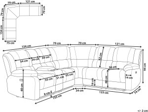 Beliani Sofa z elektryczną funkcją relaksu z ładowarką beżowa ROKKE (375104 Bel) 3