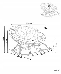 Beliani Zestaw 2 foteli bujanych ORVIETO 3