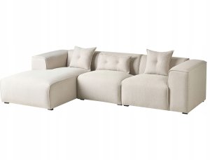 Beliani Narożnik dla 3 osób DOLVA Jasnobeżowy Prawostronny 4