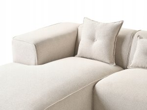 Beliani Narożnik dla 3 osób DOLVA Jasnobeżowy Prawostronny 7