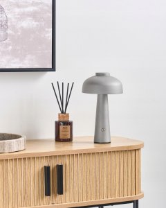 Lampa stołowa Beliani Bezprzewodowa lampa stołowa LED AGUSAN Ze ściemniaczem Metal Szary 4