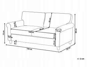 Beliani Sofa dla 3 osób RONNEBY Beżowy 3