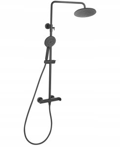 Zestaw prysznicowy Beliani Kolumna prysznicowa z deszczownicą CATAMARCA Czarny 4