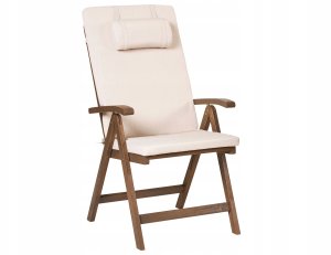 Beliani Zestaw ogrodowy dla 6 osób AMANTEA PREMIUM Drewno akacjowe Jasnobeżowy 4