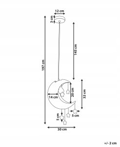 Lampa wisząca Beliani Lampa wisząca Księżyc ORCHON 3