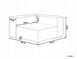 Beliani Moduł narożny ARDAL Jasnoszary Prawostronny 3