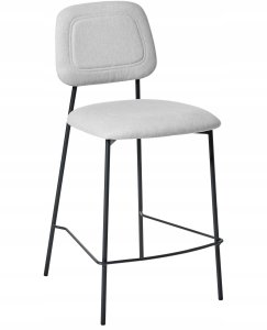 Beliani Zestaw 2 krzeseł barowych DUETTE Len syntetyczny Jasnoszary 4