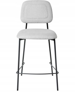 Beliani Zestaw 2 krzeseł barowych DUETTE Len syntetyczny Jasnoszary 5