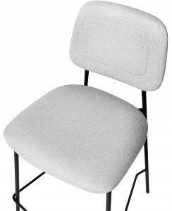 Beliani Zestaw 2 krzeseł barowych DUETTE Len syntetyczny Jasnoszary 7