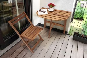 Beliani Stolik bistro OSIGO 44 cm 70 cm Drewno akacjowe Brązowy 2