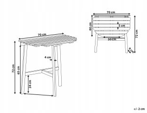 Beliani Stolik bistro OSIGO 44 cm 70 cm Drewno akacjowe Brązowy 3