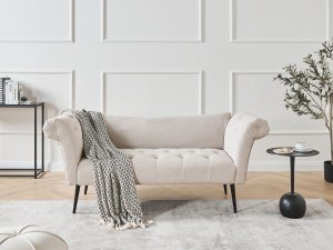 Beliani Szezlong NANTILLY Jasnobeżowy 2