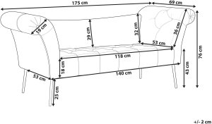 Beliani Szezlong NANTILLY Jasnobeżowy 3