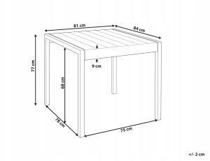 Beliani Stół ogrodowy BARTICA 81 cm 84 cm Beżowy 3