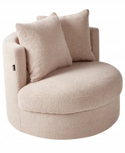 Beliani Fotel DALBY Boucle Beżowy 4