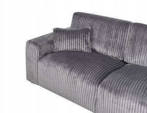 Beliani Dla 3 osób SANDORA Sztruks Szary 7