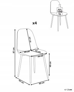 Beliani Zestaw 4 krzeseł do jadalni CRANDALL Jasnozielony 3