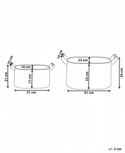 Beliani Zestaw 2 doniczek TULIPE Metal 31/41 cm Szary 3